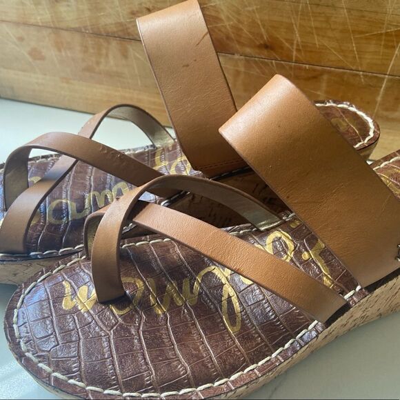 Sam Edelman Rayna Leather Slip On Platform Sandals, Saddle, Size 9.5 - Picture 12 of 12